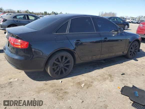 2013 Audi A4 Premium Plus with VIN WAUFFAFL4DN041625, listed as a Copart auction lot 48693955 with 153,429 mi miles and Salvage Title. Bid and sale history available at carsss.com. Image 3.