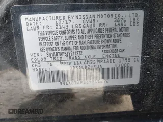 2018 Nissan Sentra S with VIN 3N1AB7AP5JY211272, listed as a IAAI auction lot 41941030 with 264,501 mi miles and . Bid and sale history available at DreamBid. Image 9.