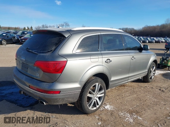 2015 Audi Q7 Premium Plus with VIN WA1LMAFE8FD029395, listed as a IAAI auction lot 41272971 with 110,525 mi miles and . Bid and sale history available at DreamBid. Image 4.