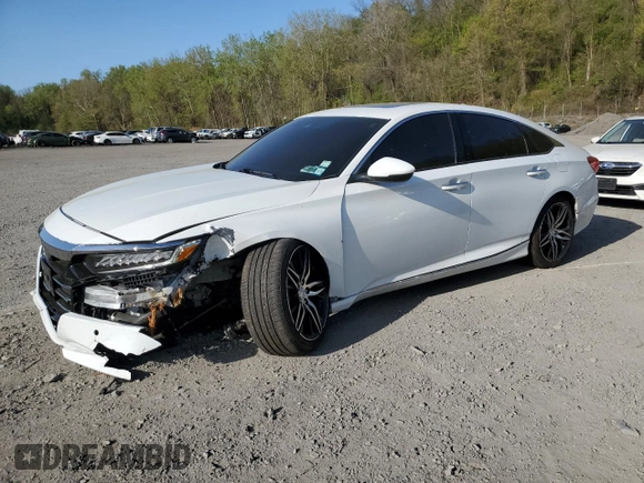 2021 Honda Accord Touring z VIN 1HGCV2F91MA015527, wystawiony jako Copart lot #53843735 z przebiegiem 49 602 mil mil oraz Szkoda całkowita • Salvage title. Historia ofert i sprzedaży dostępna na DreamBid. Obrazek 1.