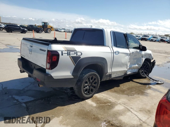 2022 Honda Ridgeline RTL-E with VIN 5FPYK3F72NB018843, listed as a Copart auction lot 50070165 with 53,043 mi miles and Salvage Title. Bid and sale history available at DreamBid. Image 3.