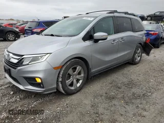 2018 Honda Odyssey EX with VIN 5FNRL6H57JB004986, listed as a Copart auction lot 81093774 with 102,977 mi miles and Salvage title. Bid and sale history available at DreamBid. Image 1.