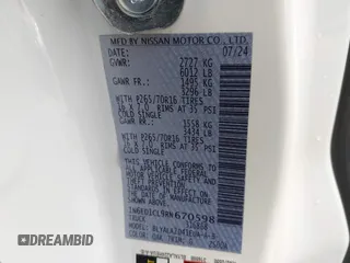 2024 Nissan Frontier S with VIN 1N6ED1CL9RN670598, listed as a IAAI auction lot 41606152 with 1,172 mi miles and . Bid and sale history available at DreamBid. Image 9.