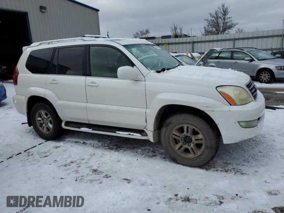 2005 Lexus GX with VIN JTJBT20X250074971, listed as a Copart auction lot 44061045 with 285,381 mi miles and Clean Title. Bid and sale history available at carsss.com. Image 4.