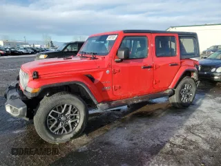 2024 Jeep Wrangler Sahara with VIN 1C4PJXEG2RW239036, listed as a Copart auction lot 46601805 with 29,430 mi miles and Salvage Title. Bid and sale history available at carsss.com. Image 1.
