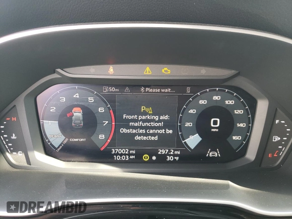 2022 Audi Q3 Premium with VIN WA1AUCF33N1052925, listed as a Copart auction lot 45545485 with 37,002 mi miles and Salvage Title. Bid and sale history available at carsss.com. Image 9.