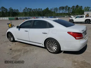 2015 Hyundai Equus Signature with VIN KMHGH4JH9FU100713, listed as a Copart auction lot 51806385 with 107,887 mi miles and Salvage title. Bid and sale history available at DreamBid. Image 2.