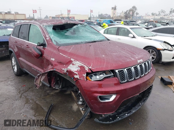 2021 Jeep Grand Cherokee Laredo X with VIN 1C4RJEAG4MC681989, listed as a IAAI auction lot 41571341 with 61,090 mi miles and . Bid and sale history available at DreamBid. Image 6.