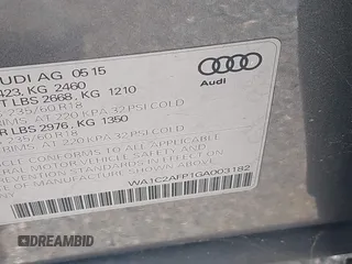 2016 Audi Q5 Premium with VIN WA1C2AFP1GA003182, listed as a IAAI auction lot 42267895 with 74,086 mi miles and . Bid and sale history available at DreamBid. Image 9.
