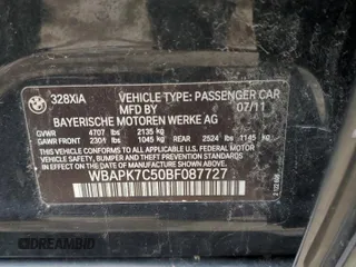 2011 BMW 3 Series 328i xDrive with VIN WBAPK7C50BF087727, listed as a Copart auction lot 49070625 with 161,919 mi miles and Non Repairable. Bid and sale history available at carsss.com. Image 12.