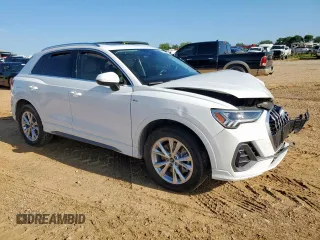 2023 Audi Q3 S line Premium with VIN WA1DECF35P1054849, listed as a Copart auction lot 58766615 with 43,588 mi miles and Salvage title. Bid and sale history available at DreamBid. Image 4.