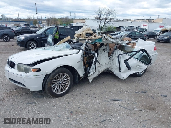 2004 BMW 7 Series 745Li with VIN WBAGN63554DS54633, listed as a IAAI auction lot 42050972 with Not Provided miles and . Bid and sale history available at carsss.com. Image 23.