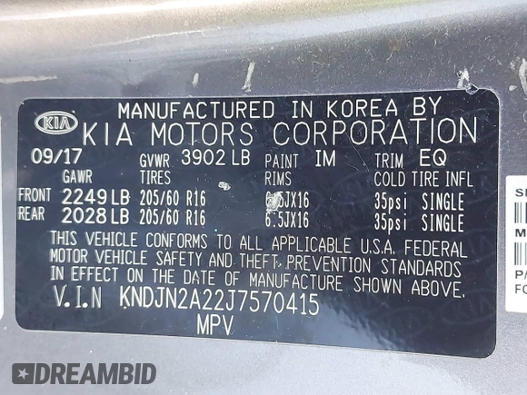 2018 Kia Soul with VIN KNDJN2A22J7570415, listed as a IAAI auction lot 41878249 with 77,873 mi miles and . Bid and sale history available at DreamBid. Image 9.