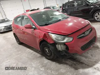 2013 Hyundai Accent GL with VIN KMHCT5AE4DU060854, listed as a IAAI auction lot 41684676 with 112,821 mi miles. Bid and sale history available at carsss.com. Image 1.
