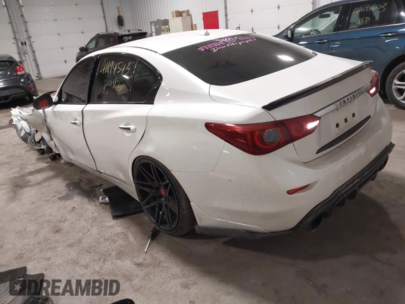 2017 Infiniti Q50 2.0t with VIN JN1CV7AR3HM681900, listed as a IAAI auction lot 41694543 with 158,028 mi miles. Bid and sale history available at carsss.com. Image 3.
