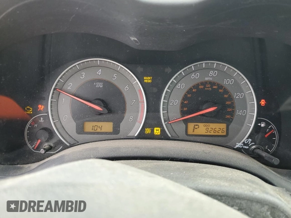 2009 Toyota Corolla XRS with VIN 1NXBE40E59Z102022, listed as a Copart auction lot 45042115 with 92,626 mi miles and Salvage Title. Bid and sale history available at carsss.com. Image 9.