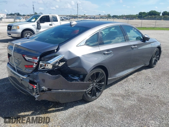 2022 Honda Accord Touring with VIN 1HGCV3F91NA031010, listed as a IAAI auction lot 40302407 with 18,820 mi miles and . Bid and sale history available at DreamBid. Image 4.