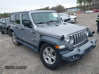 2018 Jeep Wrangler Unlimited Sport z VIN 1C4HJXDG1JW133543, wystawiony jako IAAI lot #41730522 z przebiegiem 81 667 mil mil oraz . Historia ofert i sprzedaży dostępna na DreamBid. Obrazek 1.