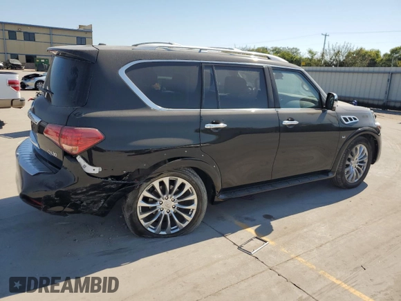 2017 Infiniti QX80 with VIN JN8AZ2NEXH9159646, listed as a Copart auction lot 74235294 with 50,650 mi miles and Salvage Title. Bid and sale history available at carsss.com. Image 3.