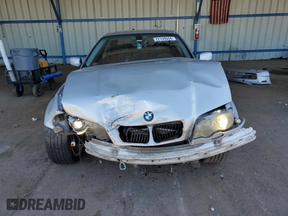2002 BMW 3 Series 330Ci with VIN WBABN53412JU26649, listed as a Copart auction lot 72139944 with 214,534 mi miles and Salvage Title. Bid and sale history available at DreamBid. Image 5.