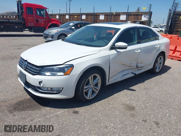 2013 Volkswagen Passat SE with VIN 1VWBN7A31DC056185, listed as a IAAI auction lot 42466848 with 95,484 mi miles and . Bid and sale history available at DreamBid. Image 2.