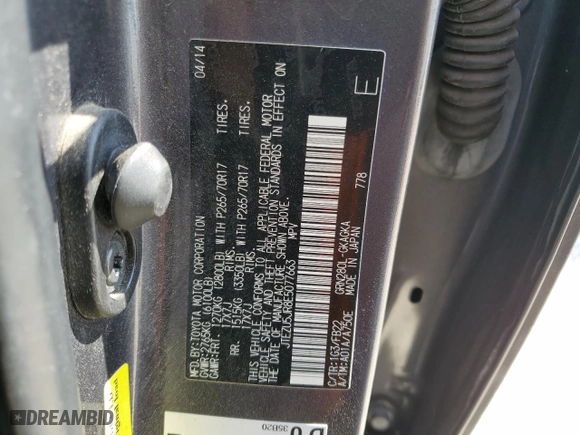 2014 Toyota 4Runner SR5 with VIN JTEZU5JR8E5077663, listed as a Copart auction lot 49099505 with 199,275 mi miles and Salvage Title. Bid and sale history available at carsss.com. Image 13.