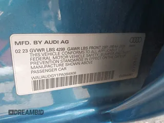 2023 Audi A3 Premium z VIN WAUAUDGY1PA084908, wystawiony jako IAAI lot #42048782 z przebiegiem 28 860 mil mil oraz . Historia ofert i sprzedaży dostępna na DreamBid. Obrazek 9.