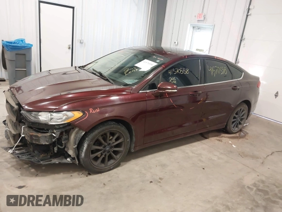 2017 Ford Fusion SE with VIN 3FA6P0H72HR282909, listed as a IAAI auction lot 41570558 with 122,444 mi miles. Bid and sale history available at carsss.com. Image 2.