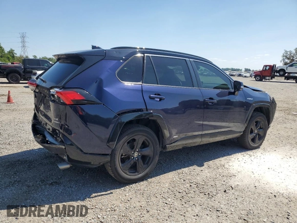 2021 Toyota RAV4 Hybrid XSE with VIN 2T3E6RFV9MW016128, listed as a Copart auction lot 53323945 with 134,009 mi miles and Salvage title. Bid and sale history available at DreamBid. Image 3.
