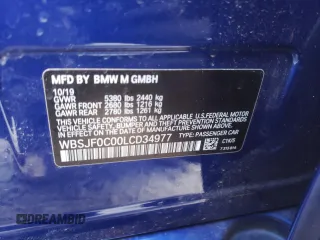 2020 BMW M5 Competition z VIN WBSJF0C00LCD34977, wystawiony jako Copart lot #68220242 z przebiegiem 9225 mil mil oraz . Historia ofert i sprzedaży dostępna na DreamBid. Obrazek 12.