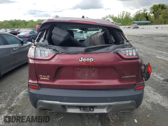 2019 Jeep Cherokee Limited with VIN 1C4PJMDX8KD218158, listed as a Copart auction lot 52881615 with 105,303 mi miles and Salvage Title. Bid and sale history available at DreamBid. Image 6.