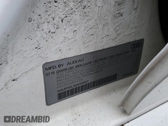 2016 Audi A4 Premium Plus z VIN WAUFFAFL3GA004027, wystawiony jako Copart lot #52857165 z przebiegiem 121 369 mil mil oraz Szkoda całkowita • Salvage title. Historia ofert i sprzedaży dostępna na DreamBid. Obrazek 12.