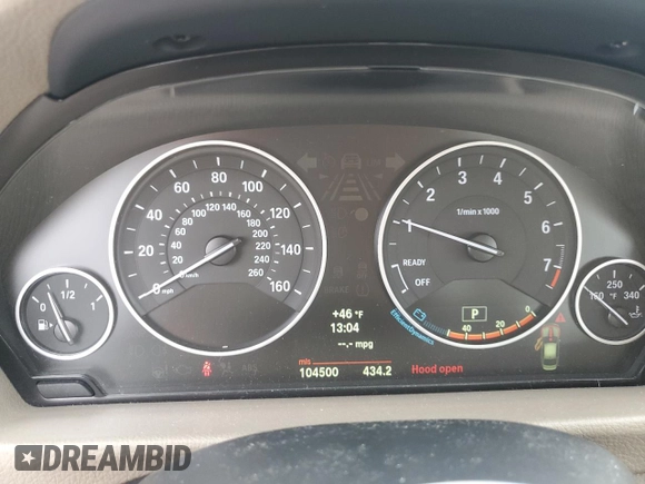 2013 BMW 3 Series 328i xDrive with VIN WBA3B3C57DJ898836, listed as a Copart auction lot 51483555 with 104,500 mi miles and Salvage Title. Bid and sale history available at carsss.com. Image 9.