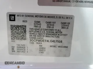 2020 Chevrolet Silverado 1500 RST with VIN 3GCPWDET4LG417516, listed as a Copart auction lot 65109784 with 73,299 mi miles and Salvage Title. Bid and sale history available at DreamBid. Image 12.