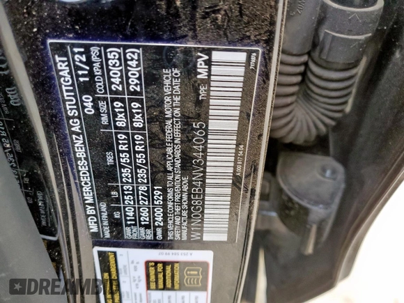 2022 Mercedes-Benz GLC 300 with VIN W1N0G8EB4NV344065, listed as a Copart auction lot 48241895 with 22,024 mi miles and Salvage Title. Bid and sale history available at DreamBid. Image 12.