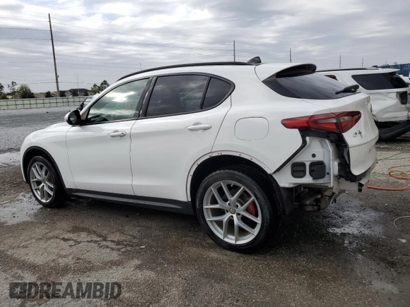 2019 Alfa Romeo Stelvio Ti with VIN ZASPAKBN2K7C58702, listed as a Copart auction lot 47459585 with 49,393 mi miles and Salvage title. Bid and sale history available at DreamBid. Image 2.