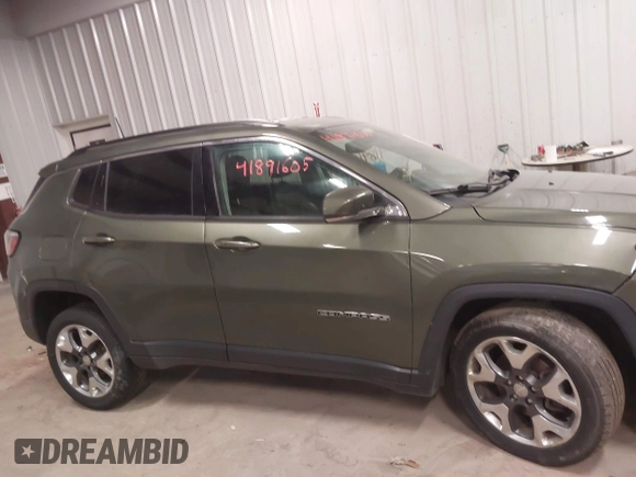 2020 Jeep Compass Limited with VIN 3C4NJDCB0LT127121, listed as a IAAI auction lot 41891605 with 110,373 mi miles. Bid and sale history available at carsss.com. Image 13.