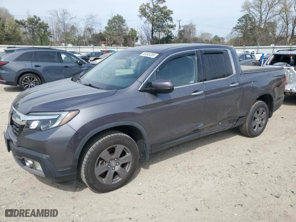 2020 Honda Ridgeline RTL-E with VIN 5FPYK3F73LB004981, listed as a Copart auction lot 50345285 with 76,547 mi miles and Salvage Title. Bid and sale history available at carsss.com. Image 1.