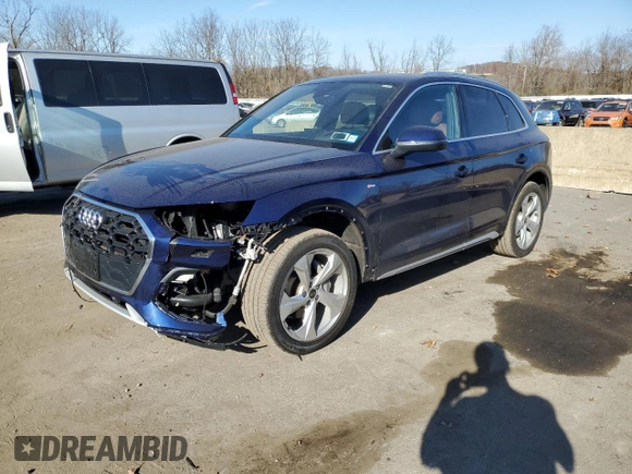 2024 Audi Q5 S line Prestige with VIN WA1FAAFY5R2024106, listed as a Copart auction lot 79076564 with 23,196 mi miles and Salvage title. Bid and sale history available at DreamBid. Image 1.