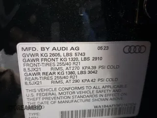 2023 Audi SQ5 Premium Plus with VIN WA1B4AFY9P2147524, listed as a Copart auction lot 60696554 with 7,433 mi miles and Salvage Title. Bid and sale history available at DreamBid. Image 13.