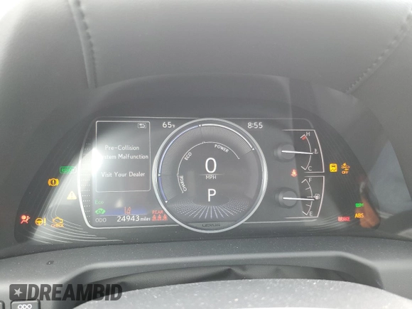 2020 Lexus ES 300h with VIN 58AD21B19LU007702, listed as a Copart auction lot 62045245 with 24,943 mi miles and Salvage title. Bid and sale history available at DreamBid. Image 9.