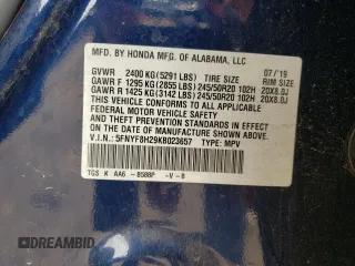 2019 Honda Passport Sport z VIN 5FNYF8H29KB023657, wystawiony jako Copart lot #60365465 z przebiegiem 269 360 mil mil oraz Szkoda całkowita • Salvage title. Historia ofert i sprzedaży dostępna na DreamBid. Obrazek 13.