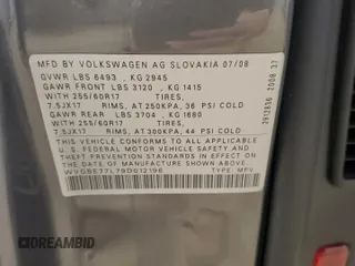 2009 Volkswagen Touareg VR6 с VIN WVGBE77L79D012196, выставлен на аукционе Copart как лот 52022545 с пробегом Не указан миль и Списание • Salvage title. История ставок и продаж доступна на DreamBid. Изображение 14.