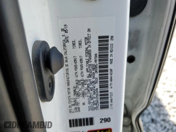 2019 Toyota Tacoma SR z VIN 3TMCZ5AN1KM263494, wystawiony jako Copart lot #54710695 z przebiegiem 57 216 mil mil oraz Szkoda całkowita • Salvage title. Historia ofert i sprzedaży dostępna na DreamBid. Obrazek 12.