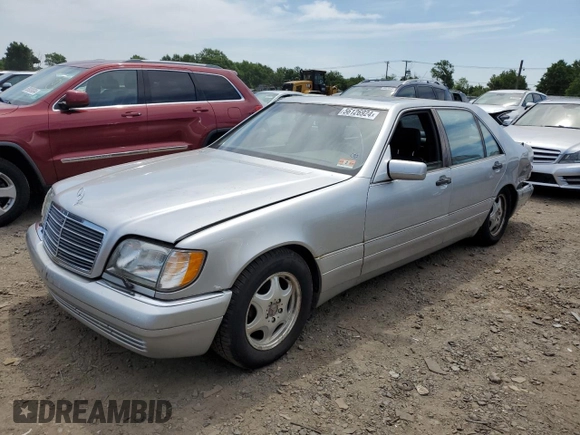 1999 Mercedes-Benz S-Class with VIN WDBGA51G3XA431682, listed as a Copart auction lot 56126924 with 0 mi miles and Salvage Title. Bid and sale history available at carsss.com. Image 1.