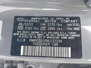 2022 Hyundai Venue SEL with VIN KMHRC8A38NU132294, listed as a IAAI auction lot 42254532 with 95,738 mi miles and . Bid and sale history available at DreamBid. Image 9.