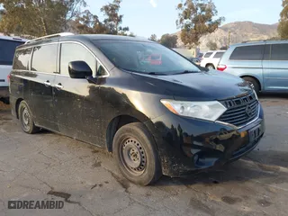 2012 Nissan Quest S with VIN JN8AE2KP3C9043702, listed as a IAAI auction lot 41233594 with 218,796 mi miles. Bid and sale history available at carsss.com. Image 1.