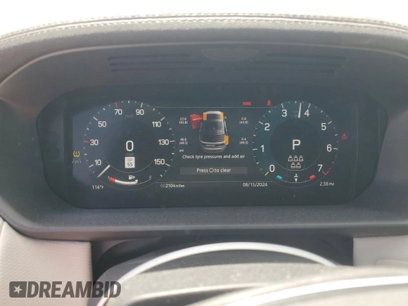 2024 Land Rover Discovery with VIN SALRL2EX9R2492442, listed as a Copart auction lot 66367054 with 2,104 mi miles and Salvage Title. Bid and sale history available at DreamBid. Image 9.