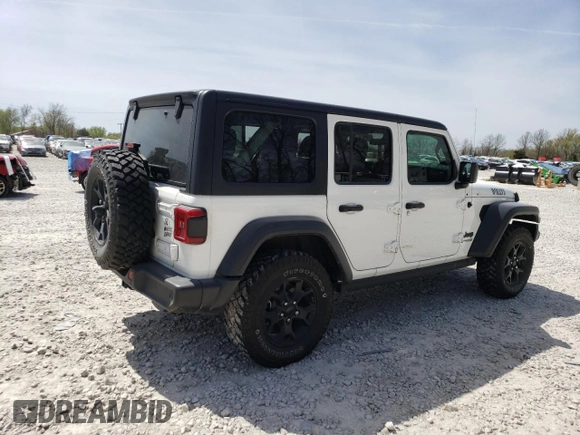 2020 Jeep Wrangler Unlimited Sport with VIN 1C4HJXDN7LW169755, listed as a Copart auction lot 47641404 with 85,902 mi miles and Salvage title. Bid and sale history available at DreamBid. Image 3.