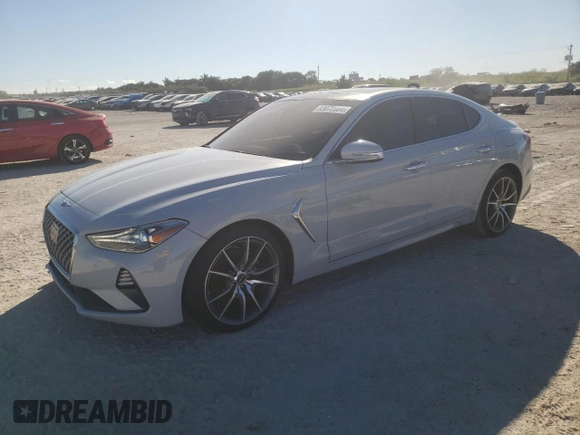 2020 Genesis G70 2.0T with VIN KMTG44LA1LU045400, listed as a Copart auction lot 83072684 with 56,380 mi miles and Non repairable. Bid and sale history available at DreamBid. Image 1.